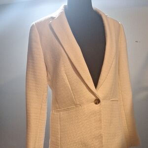 Ann Taylor Cream Textured Blazer